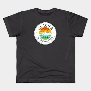 Glacier National Park Retro Vintage Kids T-Shirt
